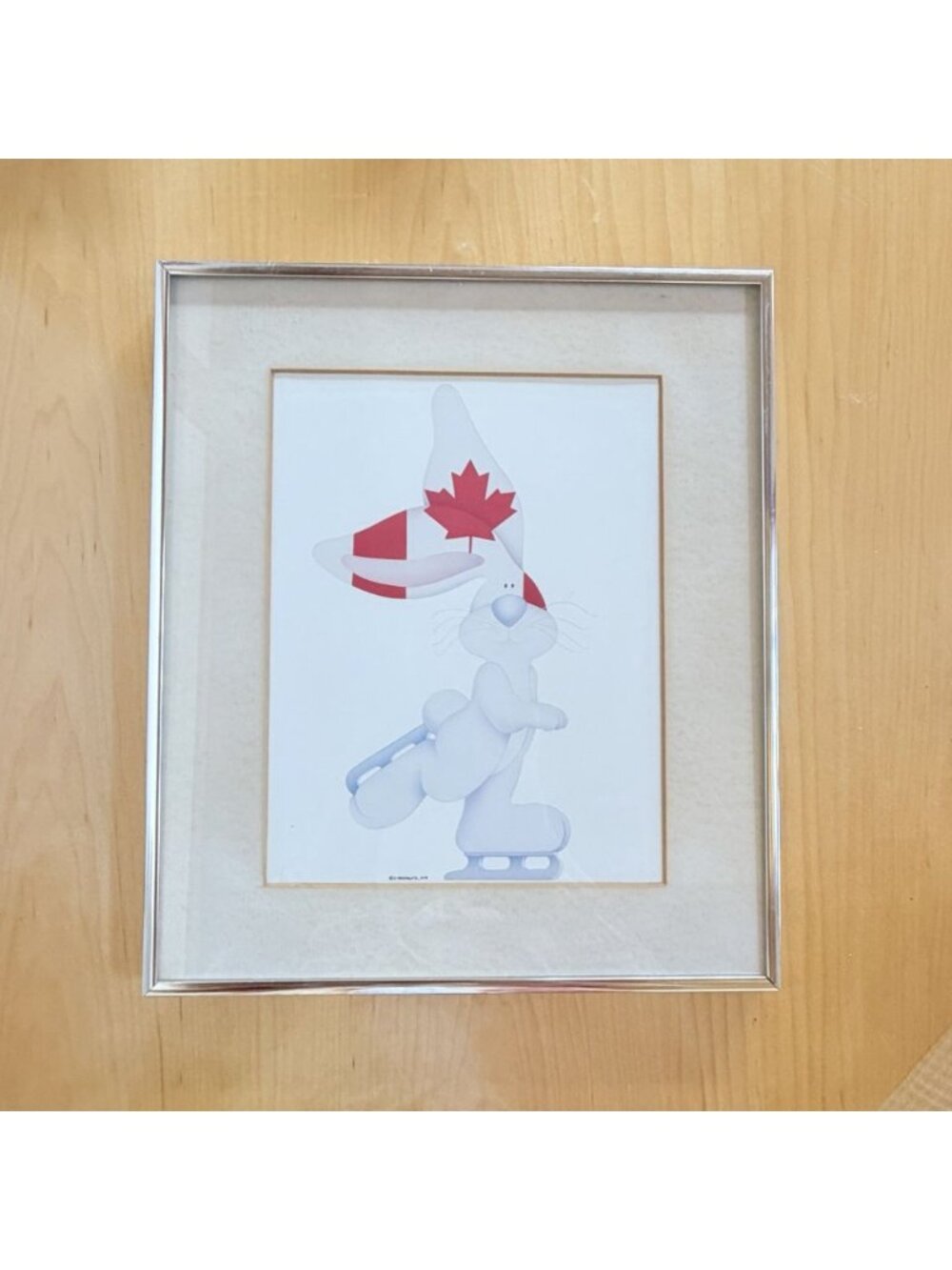 Stewart Moskowitz Canada Flag Rabbit On Roller Skates 1979 Framed Print 12x14 In